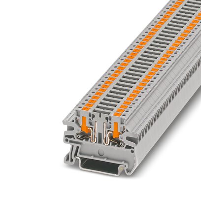 Phoenix Contact Disconnect Terminal Block; PTVC 2.5-TG ; 20A; 300V; 1-Level; #26 - #12; Push-In - Horizontal Entry Connection; Gray